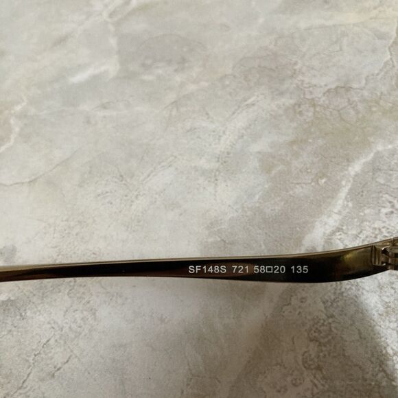 Salvatore Ferragamo Sunglasses SF148S 721 Gold White Frames Gray Lens 58 20 135 - Picture 11 of 16